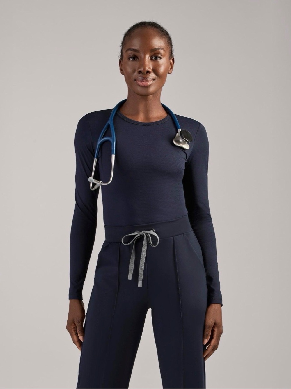 NWT FIGS Ribbed Longsleeve Underscrub Navy XXS